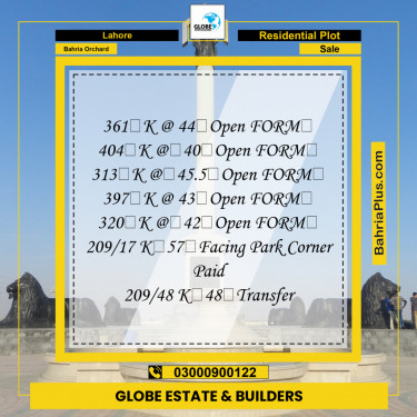 Residential Plot for Sale in Bahria Orchard, Lahore - (BP-144872)