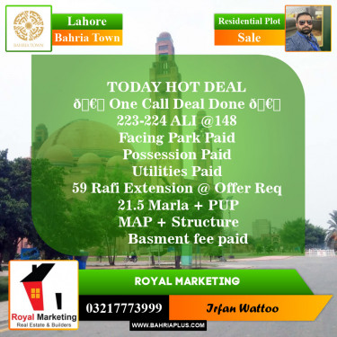 Residential Plot for Sale in Bahria Town, Lahore - (BP-144877)