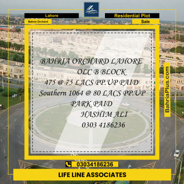 Residential Plot for Sale in Bahria Orchard, Lahore - (BP-144892)
