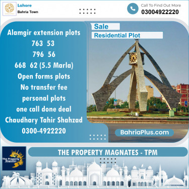 Residential Plot for Sale in Bahria Town, Lahore - (BP-144934)
