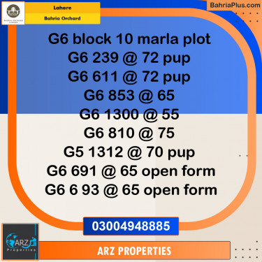 Residential Plot for Sale in Phase 4 - G6 Block -  Bahria Orchard, Lahore - (BP-144944)