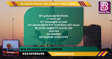 Residential Plot for Sale in Bahria Town, Lahore - (BP-144967)