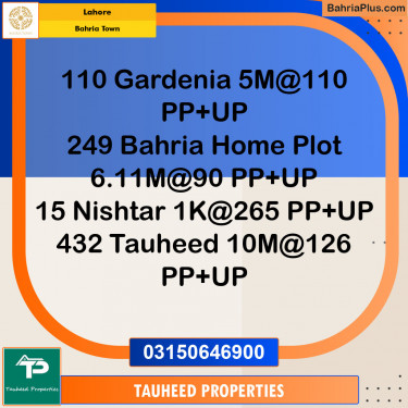 Residential Plot for Sale in Bahria Town, Lahore - (BP-145002)