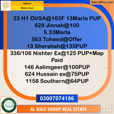 Residential Plot for Sale in Bahria Town, Lahore - (BP-145061)
