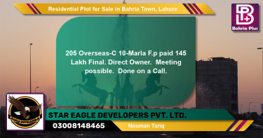 Residential Plot for Sale in Bahria Town, Lahore - (BP-145066)