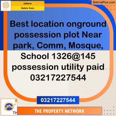 Residential Plot for Sale in Bahria Town, Lahore - (BP-145110)