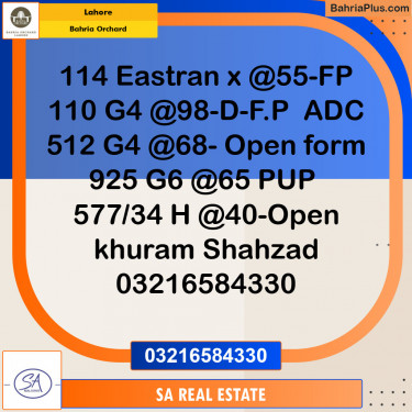Residential Plot for Sale in Bahria Orchard, Lahore - (BP-145129)