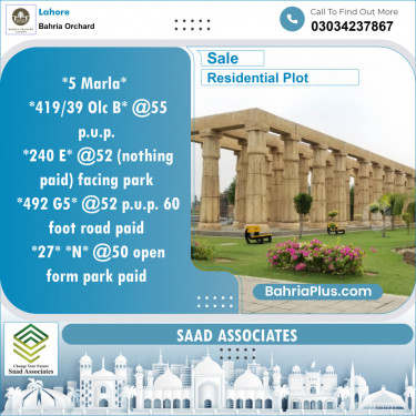 Residential Plot for Sale in Bahria Orchard, Lahore - (BP-145181)