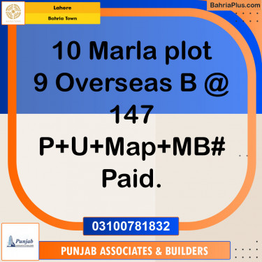 Residential Plot for Sale in Bahria Town, Lahore - (BP-145192)