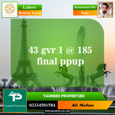 Residential Plot for Sale in Bahria Town, Lahore - (BP-145239)