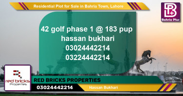 Residential Plot for Sale in Golf Phase 1 -  Bahria Town, Lahore - (BP-145247)
