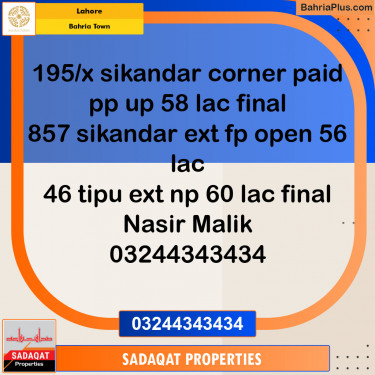 Residential Plot for Sale in Bahria Town, Lahore - (BP-145249)