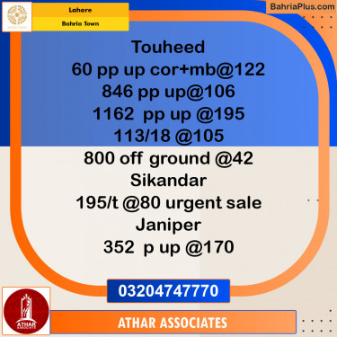 Residential Plot for Sale in Sector F - Tauheed Block -  Bahria Town, Lahore - (BP-145313)