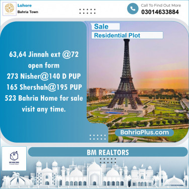 Residential Plot for Sale in Bahria Town, Lahore - (BP-145351)
