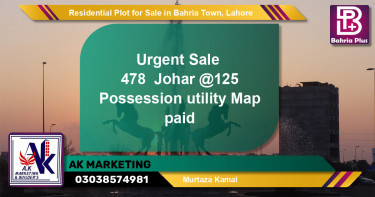 Residential Plot for Sale in Bahria Town, Lahore - (BP-145478)