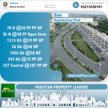 Residential Plot for Sale in Bahria Orchard, Lahore - (BP-145510)