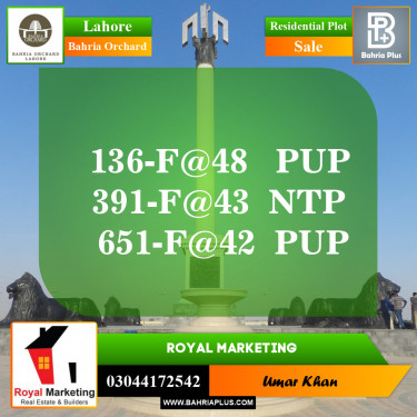Residential Plot for Sale in Bahria Orchard, Lahore - (BP-145610)