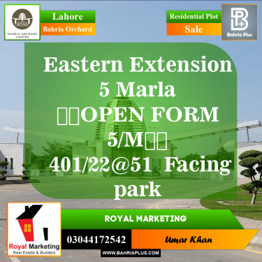 Residential Plot for Sale in Bahria Orchard, Lahore - (BP-145614)