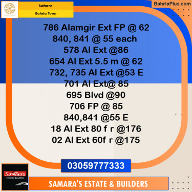 Residential Plot for Sale in Bahria Town, Lahore - (BP-145637)