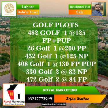 Residential Plot for Sale in Bahria Town, Lahore - (BP-145638)