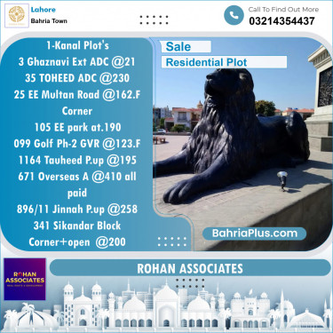 Residential Plot for Sale in Sector F - Ghaznavi Ext. Block -  Bahria Town, Lahore - (BP-145718)