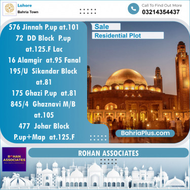 Residential Plot for Sale in Bahria Town, Lahore - (BP-145732)
