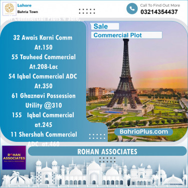 Commercial Plot for Sale in Bahria Town, Lahore - (BP-145733)
