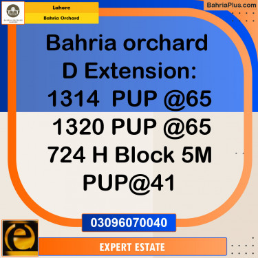 Residential Plot for Sale in Phase 2 - D Block -  Bahria Orchard, Lahore - (BP-145795)