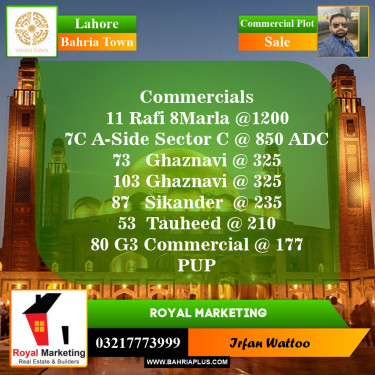 Commercial Plot for Sale in Bahria Town, Lahore - (BP-145809)
