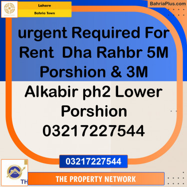 Residential House for Rent in Bahria Town, Lahore - (BP-145859)