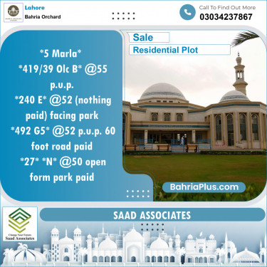 Residential Plot for Sale in Bahria Orchard, Lahore - (BP-146458)