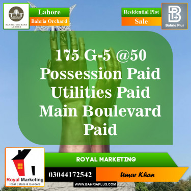 Residential Plot for Sale in Bahria Orchard, Lahore - (BP-146548)
