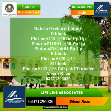Residential Plot for Sale in Bahria Orchard, Lahore - (BP-146575)