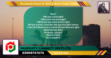Residential House for Rent in Bahria Town, Lahore - (BP-146580)