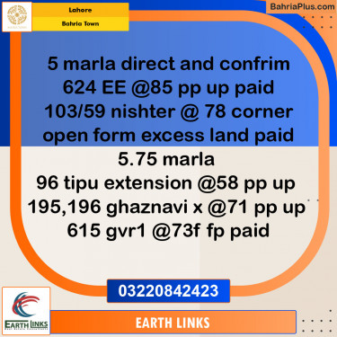 Residential Plot for Sale in Bahria Town, Lahore - (BP-146630)