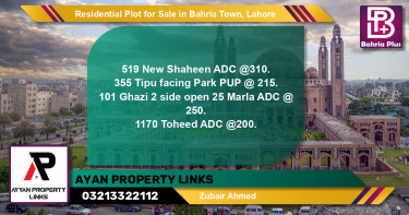 Residential Plot for Sale in Bahria Town, Lahore - (BP-146640)