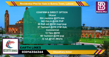 Residential Plot for Sale in Bahria Town, Lahore - (BP-146701)