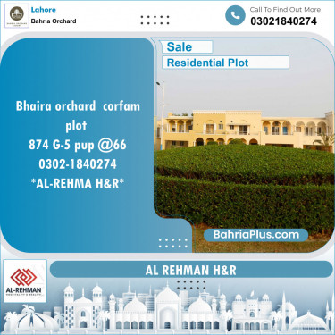 Residential Plot for Sale in Phase 4 - G5 Block -  Bahria Orchard, Lahore - (BP-146714)