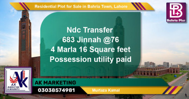 Residential Plot for Sale in Bahria Town, Lahore - (BP-146724)