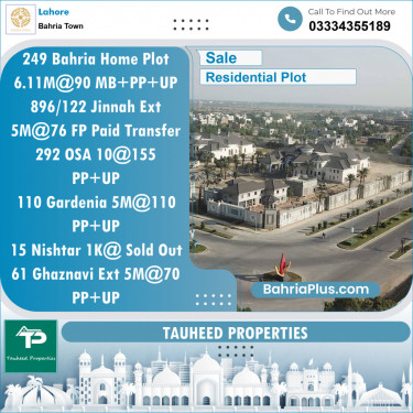 Residential Plot for Sale in Bahria Town, Lahore - (BP-146732)