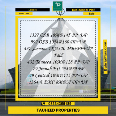 Residential Plot for Sale in Bahria Town, Lahore - (BP-146734)