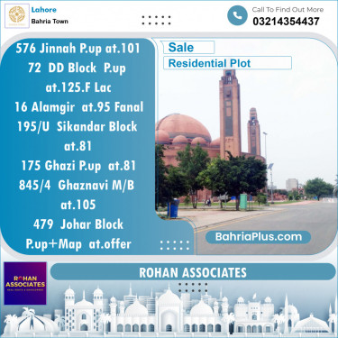 Residential Plot for Sale in Bahria Town, Lahore - (BP-146752)