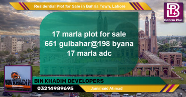 Residential Plot for Sale in Bahria Town, Lahore - (BP-146798)
