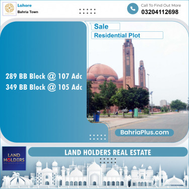 Residential Plot for Sale in Sector D - BB Block -  Bahria Town, Lahore - (BP-146804)