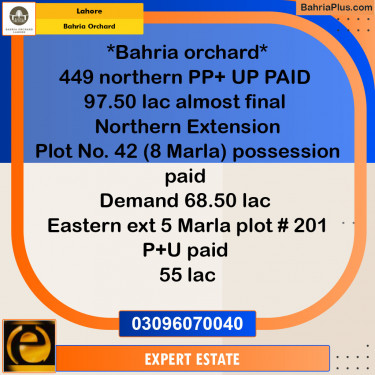 Residential Plot for Sale in Bahria Orchard, Lahore - (BP-146863)