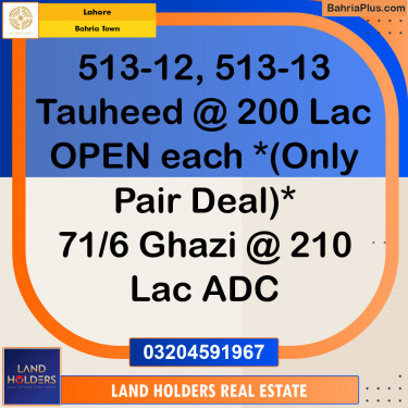 Residential Plot for Sale in Bahria Town, Lahore - (BP-146903)