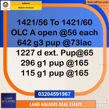 Residential Plot for Sale in OLC-A Block -  Bahria Orchard, Lahore - (BP-147000)