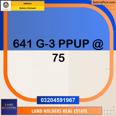 Residential Plot for Sale in Bahria Orchard, Lahore - (BP-147002)