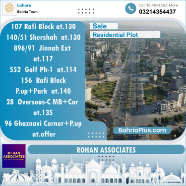 Residential Plot for Sale in Bahria Town, Lahore - (BP-147011)