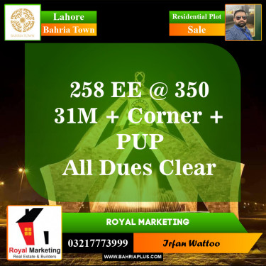 Residential Plot for Sale in Bahria Town, Lahore - (BP-147023)